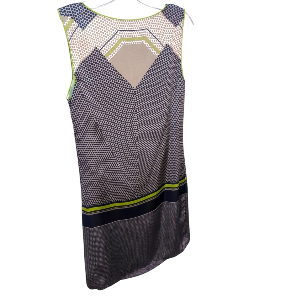 Max Studio Retro 60's Style Satin Sleeveless Shift Dress Size Medium - Picture 4 of 7